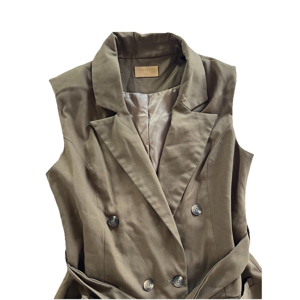 Crescent Sleeveless Vest Blazer Mini Dress Size M Brown Twee Preppy Coquette - Picture 8 of 11